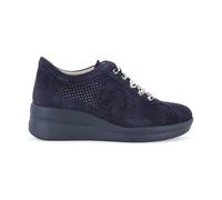 Melluso Scarpa Donna Camoscio Blu Navy con Lacci Fantasia – Taglia 40