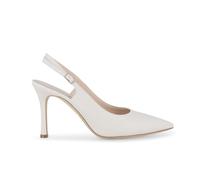 Melluso Slingback a Punta in Pelle Bianca con Tacco Sottile d188q 36.5