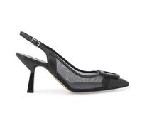 Melluso Slingback Elegante Nera in Rete Mesh e Pelle con Fibbia e1852q 38