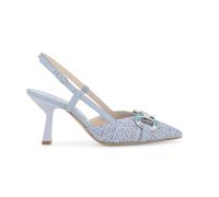 Melluso Slingback Gioiello in Tessuto Tweed Azzurro Polvere e1851q 36