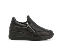 Melluso Slip-on Donna Nera in Pelle con Zeppa e Zip Laterale 37.5 / Nero