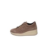 Melluso Sneaker Beige in Camoscio con Zeppa e Lacci Animalier 41 / Beige