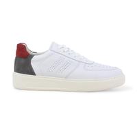 Melluso Sneaker bianca in pelle con tallone grigio e rosso u56037q