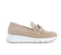 Melluso Sneaker scamosciata beige con zip laterale e trafori r20091