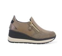 Melluso Sneaker Slip-On da Donna in Pelle e Camoscio con Zeppa, R25552Z (Topo, Sistema Taglie Calzature EU, Adulto, Numero, Media, 38)
