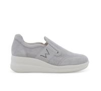 Melluso Sneaker slip-on grigio chiaro jeans con elastico e strass r20255q