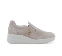 Melluso Sneaker slip-on in camoscio beige traforato con strass r20255q