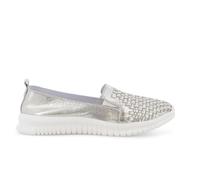 Melluso Sneaker slip-on intrecciata color platino 055043q