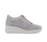 Melluso Sneaker walk in camoscio grigio jeans con lacci fantasia r20245q