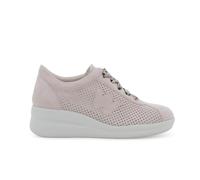 Melluso Sneaker walk in camoscio traforato rosa cipria con lacci fantasia r20245