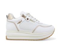 Melluso Sneakers platform bianca in pelle traforata con dettagli oro k60039bk
