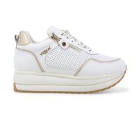 Melluso Sneakers Platform Bianca in Pelle Traforata con Dettagli Oro k60039bk 41