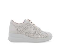 Melluso Sneakers platform panna con lavorazione traforata a fiori r20265