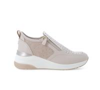Melluso Sneakers slip-on walk beige traforata con e zip k56233