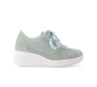 Melluso Sneakers walk in camoscio verde chiaro traforata con lacci fantasia r202