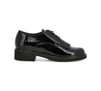 Melluso Stringata Casual Nera in Vernice con Frangia e Tacco