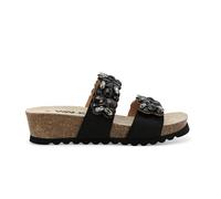 Melluso Walk 018147Q Black Nero Ciabatte Donna Pelle Strass Zeppa Strappi 38