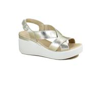 Melluso Walk 19217Z Platino Scarpe Donna Sandalo Zeppa Cinturino Pelle 38