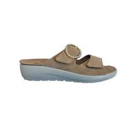 Melluso Walk Ciabatte da Donna in Pelle Scamosciata a Doppio Strappo con Plantare Estraibile, Q60241 (Cappuccino, Sistema Taglie Calzature EU, Adulto, Numero, Media, 39)