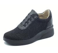 Melluso Walk K55431Z Nero Sneakers Slip-On per Donna in tessuto zeppa alta
