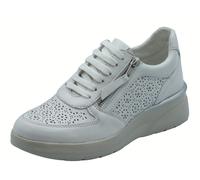 Melluso Walk K55446 Bianco Sneakers per Donna in pelle con lacci e lampo zeppa b
