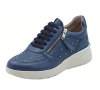 Melluso Walk K55446 Navy Sneakers per Donna in pelle con lacci e lampo zeppa bas