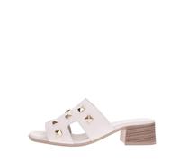 Melluso Walk K56018D Crema Bianco Ciabatte Donna Tacco Pelle Borchie 38