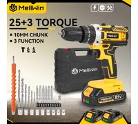 MELLWIN 25 + 3 Coppia Cordless Trapano a percussione Elettrico Set multiuso Set di cacciaviti elettrici per Makita 18V Batteria Spille