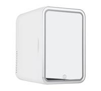 MELLYD Mini Frigo Da Camera, 8L,Con Specchio Cosmetico Led Frigo Da Ufficio, Raffreddamento E Riscaldamento,12v/220v Mini Frigo Skincare, Adatto Per Conservare Snack,White