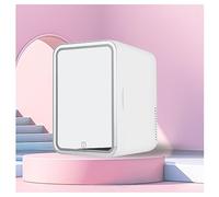 MELLYD Mini Frigo Da Camera, 8L,Con Specchio Cosmetico Led Frigorifero Piccolo, Raffreddamento E Riscaldamento,12v/220v Frigo Da Ufficio, Adatto Per Viaggi, Campeggio,White