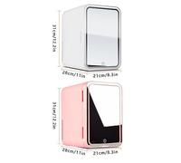 MELLYD Mini Frigo Per Trucchi, 8L,Con Specchio Cosmetico Led Frigo Da Ufficio, Raffreddamento E Riscaldamento,12v/220v Mini Frigo Da Camera, Il Miglior Regalo Per Le Donne,Pink