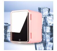 MELLYD Mini Frigorifero Illuminato, 8L,Con Specchio Cosmetico Led Frigo Da Ufficio, Raffreddamento E Riscaldamento,12v/220v Frigorifero Di Bellezza, Per L'Ufficio O In Viaggio,Pink