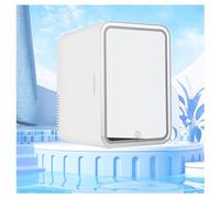 MELLYD Minifrigorifero Da Camera, 8L,Con Specchio Cosmetico Led Frigo Da Ufficio, Raffreddamento E Riscaldamento,12v/220v Frigo Portatile, Per L'Ufficio O In Viaggio,White