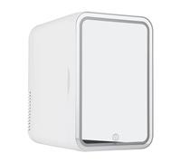 MELLYD Minifrigorifero Da Camera, 8L,Con Specchio Cosmetico Led Frigo Ufficio, Raffreddamento E Riscaldamento,12v/220v Mini Freezer, Per L'Ufficio O In Viaggio,White