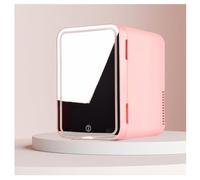 MELLYD Minifrigorifero Da Camera, 8L,Con Specchio Cosmetico Led Frigo Ufficio, Raffreddamento E Riscaldamento,12v/220v Minifrigo Skincare, Il Miglior Regalo Per Le Donne,Pink