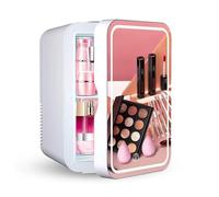 MELLYD Minifrigorifero Da Camera, 8L,Con Specchio Cosmetico Led Mini Fridge Skincare, Raffreddamento E Riscaldamento,12v/220v Mini Fridge Skincare, Per L'Ufficio O In Viaggio,White