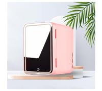 MELLYD Minifrigorifero Da Camera, 8L,Con Specchio Cosmetico Led Mini Frigo Bar, Raffreddamento E Riscaldamento,12v/220v Mini Fridge Skincare, Per L'Ufficio O In Viaggio,Pink