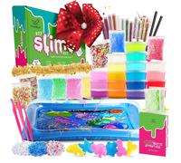 Melma Kit per Bambini 18 Colore Slime Making Brillantini Schiuma Palline Perline