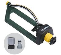 Melnor Irrigatore oscillante per Giardini con 15 ugelli di precisione e QuickConnects Amazon Bundle, verde/giallo/nero 65151AMZ