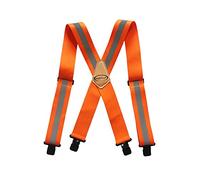 Melo - Bretelle di sicurezza riflettenti resistenti, bretelle da lavoro con striscia riflettente ad alta visibilità, bretelle per cintura per attrezzi (Hi Viz arancione)... Lime riflettente, L