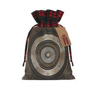 Melodic Tunes - Sacchetto in iuta con coulisse in tessuto scozzese e etichetta in carta kraft, borsa leggera e resistente