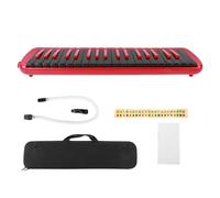 Melodica 37 Key F37s, Wind Musical Instrument with Blowpipe, ABS Melodica for Beginners, Portable Keyboard with Brass Base Plate and Phosphor Bronze Reeds, (Red)