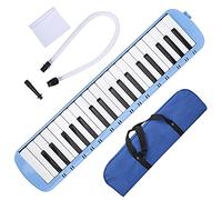 Melodica 37 tasti tastiera strumento a fiato, melodica portatile con kit cerbottana, strumento ing Mal per principianti, l con Comable (Blue)