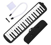 Melodica 37 tasti tastiera strumento a fiato, melodica portatile con kit cerbottana, strumento ing Mal per principianti, l con Comable (Black)