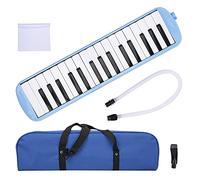 Melodica a 32 tasti in ABS, strumento a fiato, kit per principianti con canna soffiatrice e bocchino, nero e avorio bianco - tasti in stile per l’educazione musicale