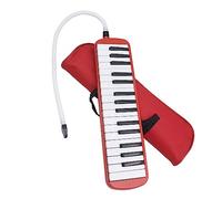 Melodica a 32 tasti, strumento musicale, pianoforte, con borsa per il trasporto, colore: rosso
