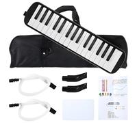 Melodica nera con borsa per il trasporto, strumento melodica a 32 tasti, tastiera per pianoforte ad aria, tastiera portatile per principianti amanti della musica