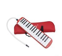 Melodica portatile con 32 tasti dal design elegante, ideale come strumento di avviamento per programmi di educazione musicale o lezioni private (rosso)