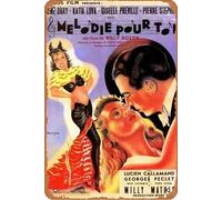 Melodie pour toi Poster in metallo retrò da parete per la casa, decorazione artistica da parete in metallo, per grotte, bar, club, 20 x 30 cm