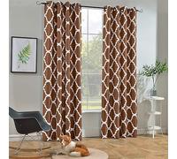 Melodieux Moroccan Fashion Room Darkening Blackout Curtains for Living Room Grommet Top, 52 by 96 Inch, Coffee (1 Panel)